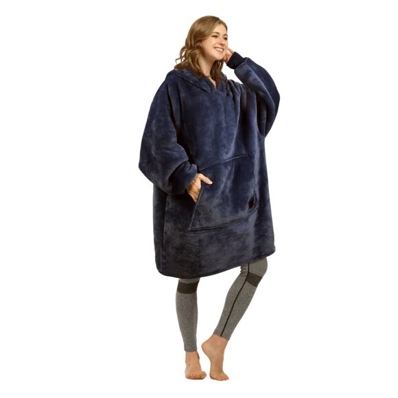 Oversized Fleece Pocket Hoodie Unisex One Size Fits Most Comfy Warm NWT - Picture 6 of 11